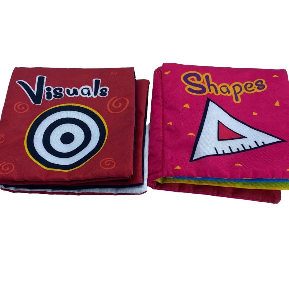 Top Bright Soft Cloth‎ Baby Books Set of 2 Visuals & Shapes Fabric Infant Safe